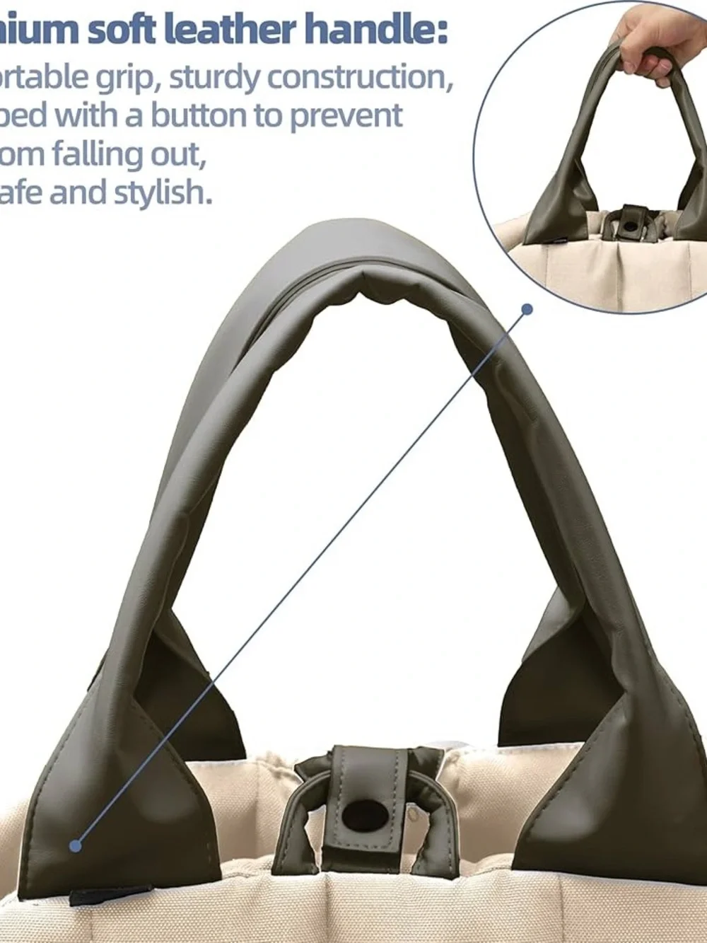Pet Carrier Front-Load Dog Sling - Cream